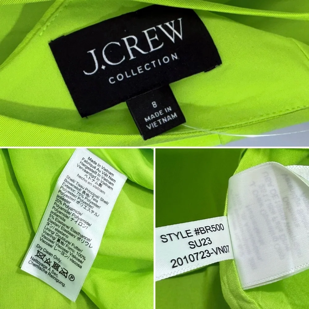 NWT J Crew Collection Limited Edition Taffeta Side Cutout Midi Dress Citrus 8 - Picture 10 of 16